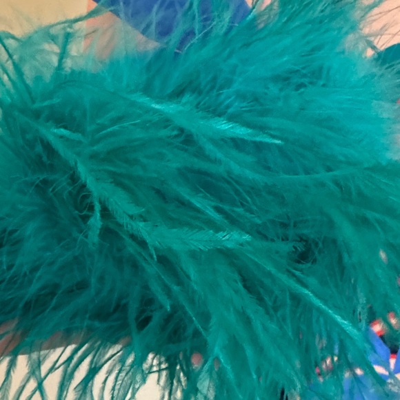 NWT Colorful Leaf Print Jaime Dress with Feather Cuffs - Picture 4 of 7